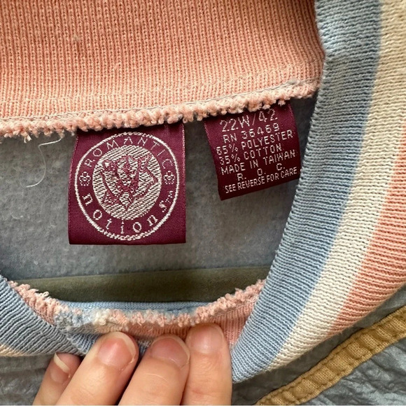 Vintage 80s pastel windbreaker in pink and light blue size large - Picture 4 of 8